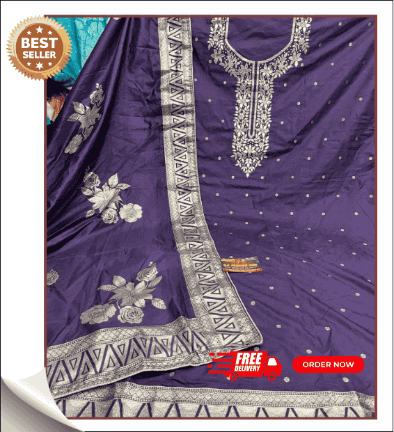 Pure Banarsi Dola Silk Suit with Weaving Work