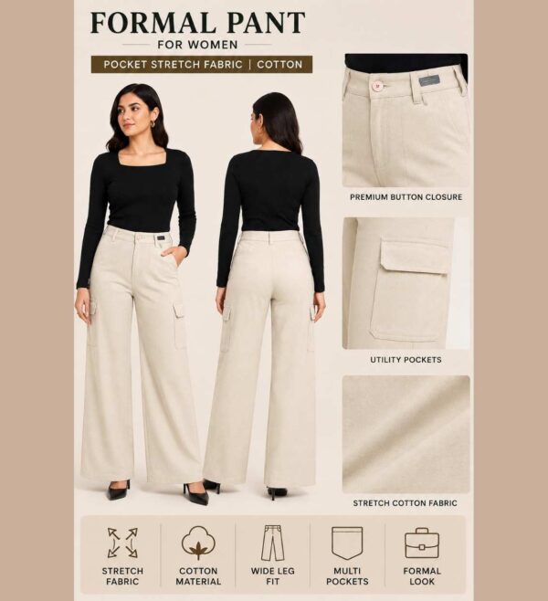 Premium Formal Cargo Pants For Women